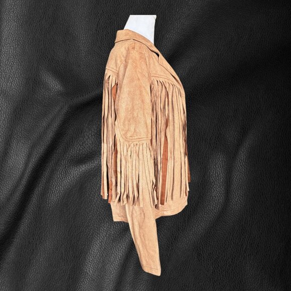 *NEW* Faux Suede Jacket Women Western Fringe Boho Coastal Cowgirl Rodeo - Picture 4 of 7